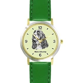 English Springer Spaniel (SC) Dog - WATCHBUDDY® DESIGNER DELUXE TWO-TONE THEME WATCH - Arabic... by WatchBuddy