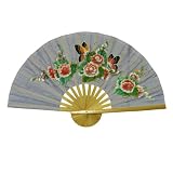 Hand-painted Folding Decorative Wall Fan - Butterfly & Flower Design
