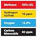 Gasco Multi-Gas 460: 50% LEL Methane, 15% Oxygen, 60 ppm Carbon Monoxide, 10 ppm Hydrogen Sulfide, Balance Nitrogen
