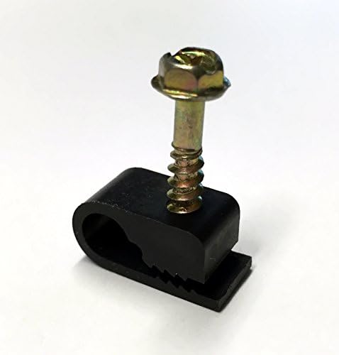 AVDi Single Cable Clip with Screw Black - 100 Pcs