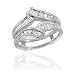 14K White Gold 1/2 ct. Round and Baguette Cut Diamond Wrap