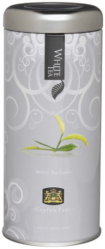 Silkenty White Tea, 20-Count Tea Bags in Canister (Pack of 12) by Ceylon Teas