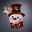 9" Lighted Capiz Happy Snowman with Star Christmas Tree Topper - Clear Lights
