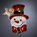9" Lighted Capiz Happy Snowman with Star Christmas Tree Topper - Clear Lights