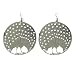 Third Party New : Silver Tone Peacock Disc Earrings