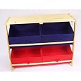 Wooden children's storage unit with removable boxes