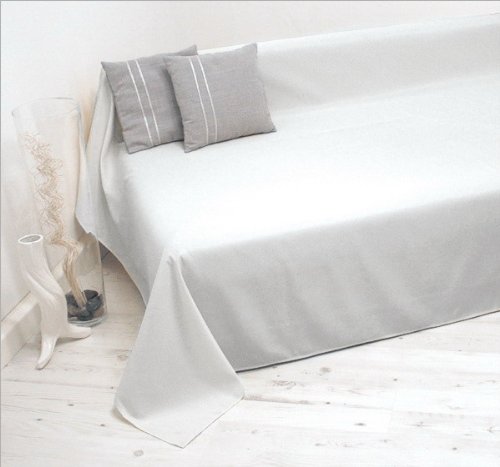 Tagesdecke Plaid Überwurf Sofaüberwurf weiss 210x280cm