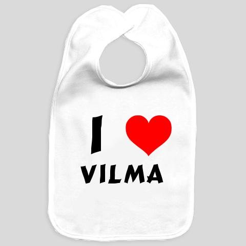 Baby bib with I Love Vilma