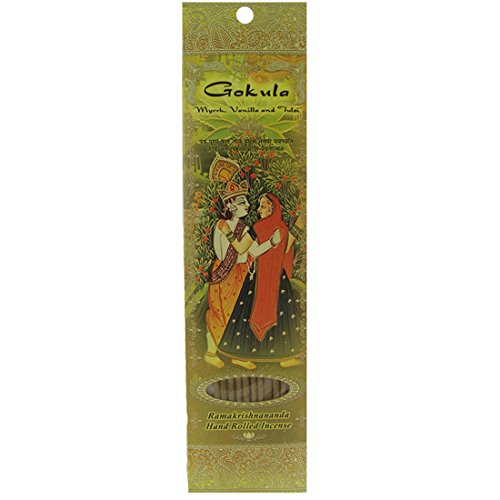 1 X Gokula - Myrrh, Vanilla & Tulsi - Ramakrishnananda Hand-Rolled Stick Incense