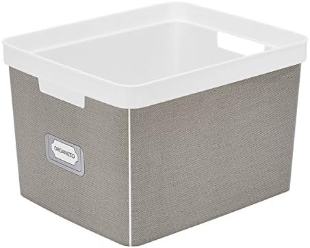 Simplify Basics Taupe Linen Resin Large Tote