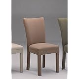 Set of 2 Contemporary Brown Microfiber Parson Dining Chairs by visiondecor Furniture