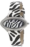 Image of Elite Olga Ladies Fashion Black &amp; White Zebra Design Textured Strap Watch E5063.2.010