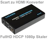 High Quality Scart HDMI Konverter Converter Adapter Wandler + Upscaler auf 720p/1080p + integrierter Verstärker - Scart zu HDMI