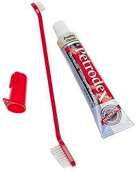 Petrodex Dog Dental Care Kit, Poultry Toothpaste with 2 Toothbrushes