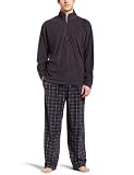 Intimo Men s Sleepwear Micro Fleece Two Piece Pajamas Set, Charcoal, Small