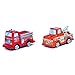 Dazzling Toys 12 Pk Fire Truck Set Pull Back and Release Truck Set | 6 Red Firetrucks and 6 Orange Tow Trucks