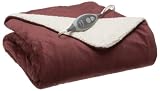 Sunbeam Camelot Elegance Sherpa/Royal Mink Throw, Raisin Sunbeam Camelot Elegance Sherpa/Royal Mink Throw, Raisin