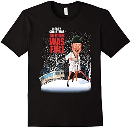 Men's Gift Merry Christmas Shitter Was Full T Shirt Large Black
