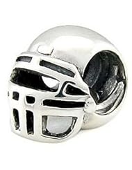 Authentic OHM Football Helmet 925 Sterling Silver Bead fits European Charm Bracelet
