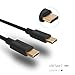 Gtcoupe Type C Cable USB-C to USB-C, USB 2.0 Type-C to Type-C Cable Connector Data, for Apple New MacBook, ChromeBook Pixel, Nexus 5X/6P, Nokia N1 Tablet, OnePlus 2 and More, 3.3ft/1m, TPE, Black