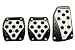 Black Rim White Inner Plates 3pc Manual (AAA) Racing Pedals