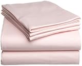 Pike Street 160-Gram 100% Egyptian Cotton Jersey Knit Queen Sheet Set, Pink Peony