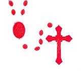 Red Rosary - 17'' in Length
