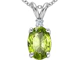 1.53 cts Genuine Peridot Pendant - 14kt White or Yellow Gold LIFETIME WARRANTEE