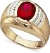 Oval-Cut Ruby & Diamond Gemstone Ring