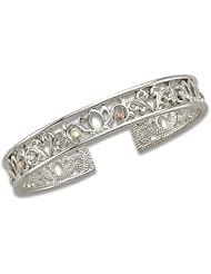 Landstroms Black Hills Silver Cuff Bracelet with Gold Leaves - BR293CSS