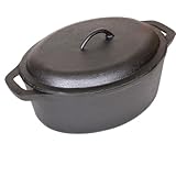 Cajun Cookware Pots 7 Quart Seasoned Cast Iron Oval Casserole Pot