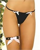 Leg Garter with Polka-Dot Bow One Size in Pink (Panty not included)