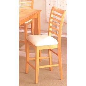 Set of 2 maple finish wood counter height bar stools by AMBfurniture