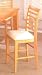Set of 2 Maple Finish Wood Bar Stool Chair w/Cushion Seat