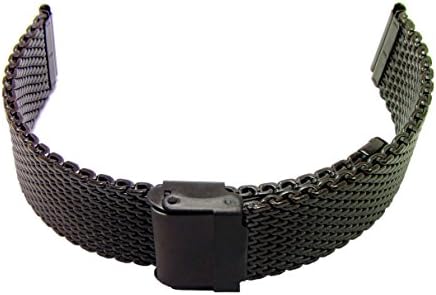 20mm Black PVD Shark 1.0 Mesh Stainless Steel Watch Bracelet Fits Most Watches