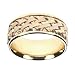 Jewelry : 14k Tri-Color Hand Woven Engraved Women's Band, 8mm.