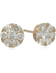 10k Gold Round Illusion Diamond Stud Earrings (0.75 cttw, H-I Color, SI2-I1 Clarity)