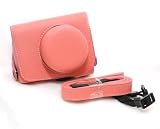 EzFoto Pink Short Simulated Leather Case for Nikon J1 Camera with Prime lens