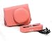 EzFoto Pink Short Simulated Leather Case for Nikon J1 Camera with 10mm F2.8 lens