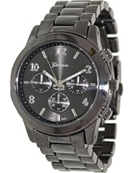 Geneva Platinum Womens 9245.Gun.Gun Grey Stainless-Steel Quartz Watch with Grey Dial