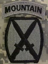 10th Mountain Division ACU Patch with MOUNTAIN tab