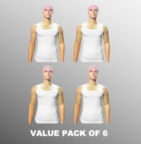 Value Pack Of 4 Thermal Underwear Sleeveless Vest White, Various Sizes