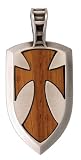 Galahad Pewter & Wood Cross Pendant