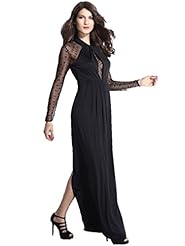 Sexy Lace Turtleneck Long Sleeves Polyester  Dress