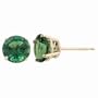 14k Yellow Gold 6mm Round Created Emerald 4-Prong Stud Earrings