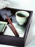 IMAGE OF Asian Bowl, Chopsticks and Newspaper on Tray Stretched Canvas Poster Print by Kolabas Hulya, 18x24