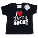 Dirty Fingers  I Love my AUNTIE she Rocks x  Baby & Toddler T-shirt 18-24 months, Black