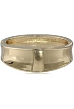 Kenneth Cole New York "Shiny Metals" Gold Sculptural Hinged Bangle Bracelet, 7.5"
