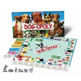 Dog-Opoly Dog Breed Puppy Canine Monopoly Board Game Educational Toy Featuring: Beagle, Boston Terrier, Dachshund, Yorkshire Terrier, Chihuahua, Great Dane, Saint Bernard, Mastiff, Akita, Rottweiler, Doberman Pinscher, Greyhound, German Shepherd, Collie, Golden Retriever, Labrador, Boxer, Dalmation, Poodle, Siberian Husky, Bulldog, Basset Hound, and more