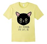 Men's i love my cat T-shirt : I just freaking love cats ok T-shirt 2XL Lemon